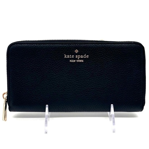 Kate Spade Leila Large Continental Wallet Black/Gold - Picture 1 of 8